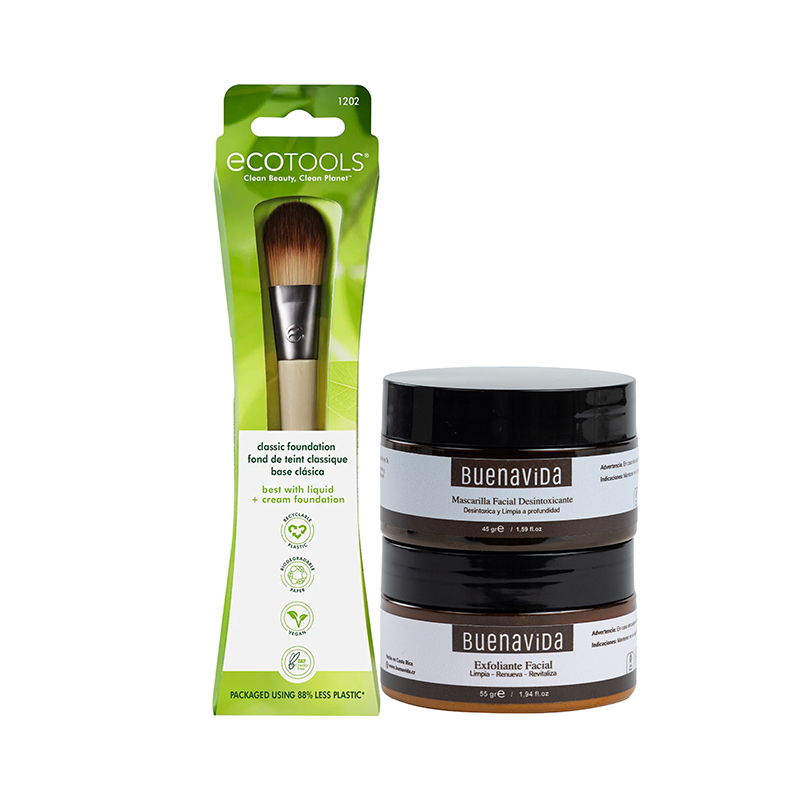 Brocha con Mascarilla y Exfoliante Facial BUENAViDA